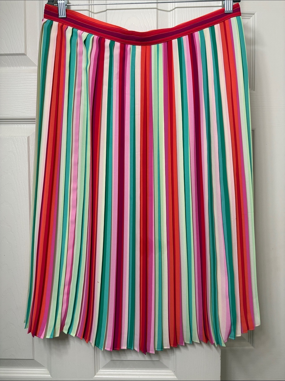 J. Crew Multicolor Vertical Stripe Pleated Skirt